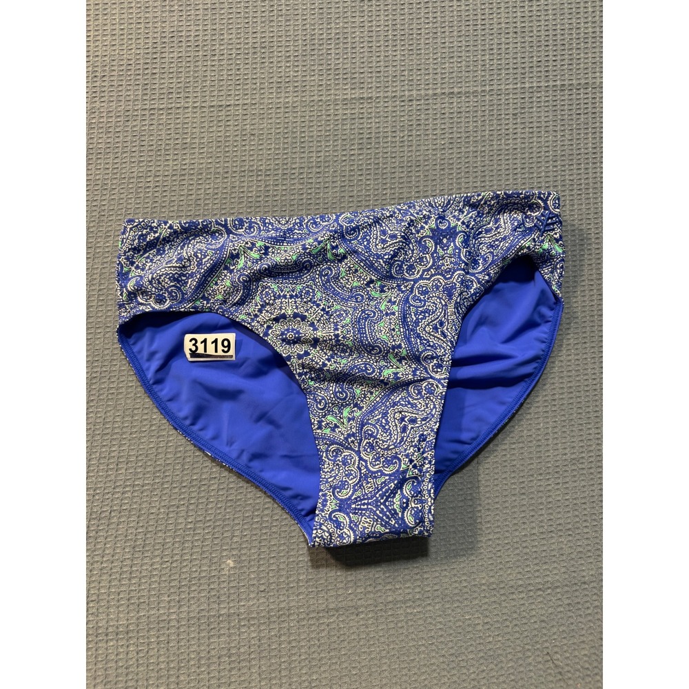 Coolibar Medley Swim Bottom Women Medium Blue Paisley UPF 50+ 03301